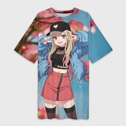 Женская длинная футболка Марин Китагава