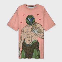 Женская длинная футболка Палач рока с кроликом