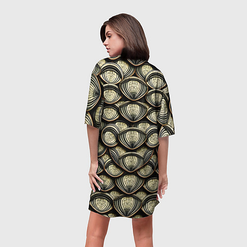 Женская длинная футболка Объемный египетский паттерн / 3D-принт – фото 4