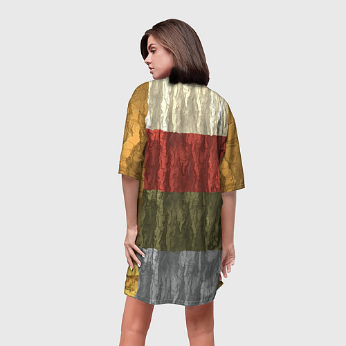 Женская длинная футболка Цветной узор абстрактная графика / 3D-принт – фото 4