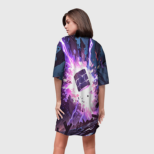 Женская длинная футболка Магический куб / 3D-принт – фото 4