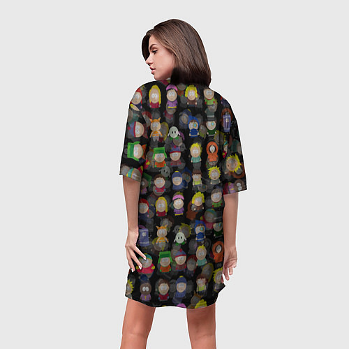 Женская длинная футболка Южный парк лого и Картман / 3D-принт – фото 4