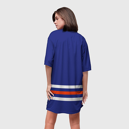 Женская длинная футболка Эдмонтон Ойлерз хоккей / 3D-принт – фото 4