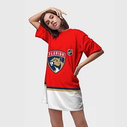 Футболка женская длинная Флорида Пантерз хоккей, цвет: 3D-принт — фото 2