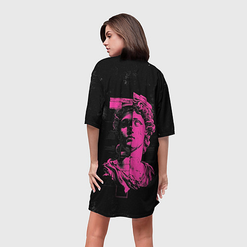 Женская длинная футболка Скульптура гранж арт / 3D-принт – фото 4