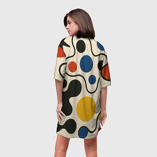 Женская длинная футболка Пятна / 3D-принт – фото 4