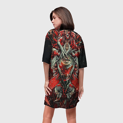 Женская длинная футболка Doom постер к игре / 3D-принт – фото 4