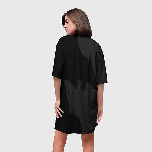 Женская длинная футболка Хати и Сколь / 3D-принт – фото 4