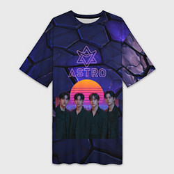 Женская длинная футболка Astro retro style