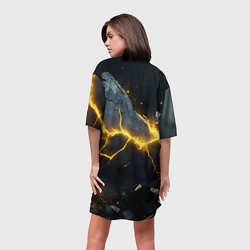 Женская длинная футболка Astro в золотой рамке / 3D-принт – фото 4