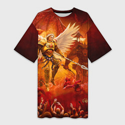 Футболка женская длинная Сангвиний великий ангел, цвет: 3D-принт