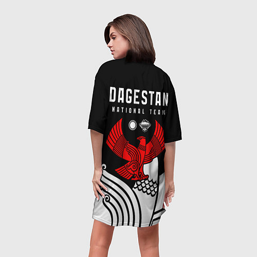 Женская длинная футболка Dagestan sport black / 3D-принт – фото 4