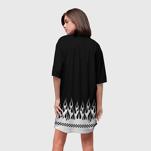 Женская длинная футболка Dead black - Bones / 3D-принт – фото 4