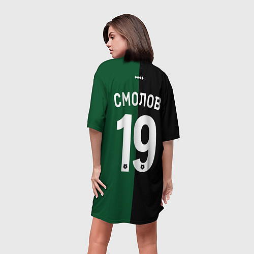 Женская длинная футболка Смолов - ФК Краснодар / 3D-принт – фото 4