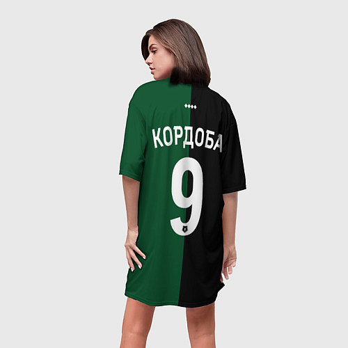 Женская длинная футболка Кордоба - ФК Краснодар / 3D-принт – фото 4
