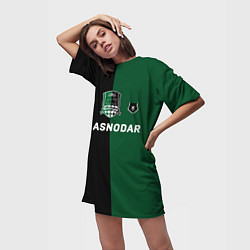 Футболка женская длинная Krasnodar football, цвет: 3D-принт — фото 2