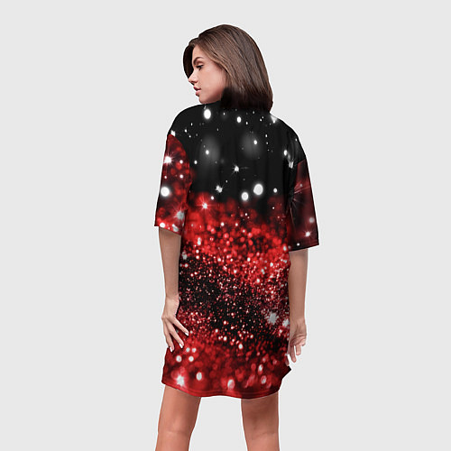 Женская длинная футболка Bones в кожаной куртке / 3D-принт – фото 4