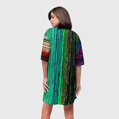 Женская длинная футболка Цветовая палитра / 3D-принт – фото 4