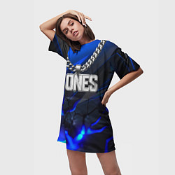 Футболка женская длинная Цепочка Bones, цвет: 3D-принт — фото 2