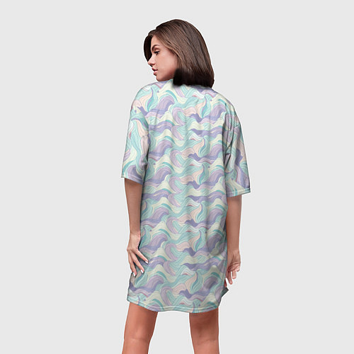 Женская длинная футболка Зайчик с венком из цветов на голове / 3D-принт – фото 4