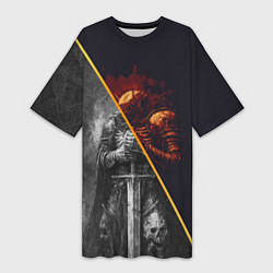 Женская длинная футболка Темный рыцарь в унынье