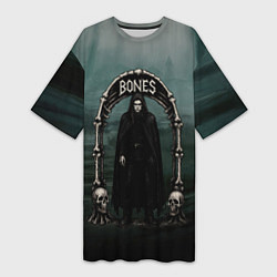 Женская длинная футболка Bones арка из костей