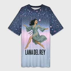 Женская длинная футболка Lana Del Rey прыгает в платье