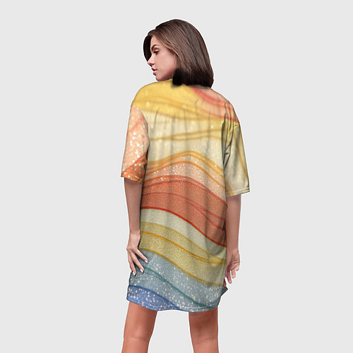 Женская длинная футболка Lana Del Rey в платье с цветами / 3D-принт – фото 4