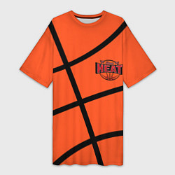 Женская длинная футболка Майами Хит - баскетболная разметка