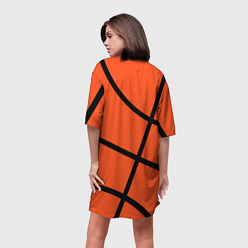 Женская длинная футболка Майами Хит - баскетболная разметка / 3D-принт – фото 4