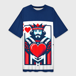 Женская длинная футболка Игральная карта король