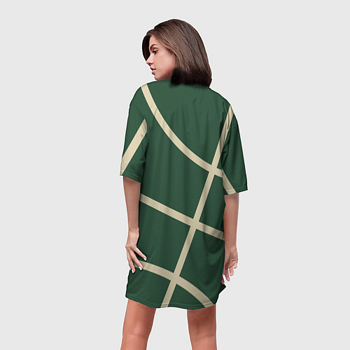 Женская длинная футболка Милуоки Бакс - баскетбольные линии / 3D-принт – фото 4