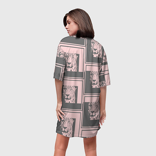 Женская длинная футболка Леопард в рамке / 3D-принт – фото 4