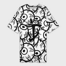 Футболка женская длинная Doom глаза монстра, цвет: 3D-принт