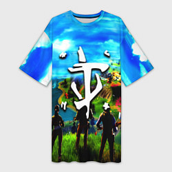 Женская длинная футболка Fortnite x doom logo