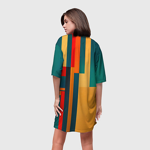 Женская длинная футболка Спорткар ретрофутуризм поп-арт 1970-е / 3D-принт – фото 4