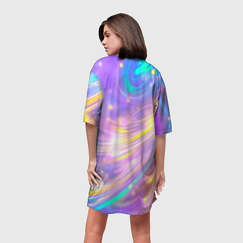 Женская длинная футболка Волшебный мистический космос / 3D-принт – фото 4