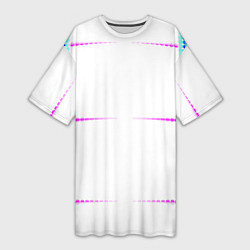 Женская длинная футболка Color white blue pink stripes