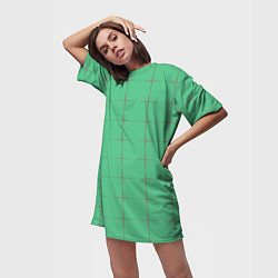Футболка женская длинная Color green stripes, цвет: 3D-принт — фото 2
