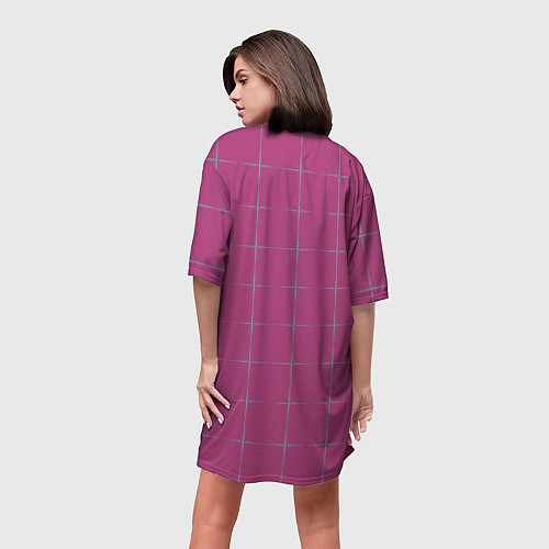 Женская длинная футболка Color pink stripes / 3D-принт – фото 4