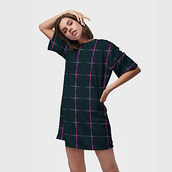 Футболка женская длинная Color black stripes, цвет: 3D-принт — фото 2