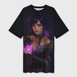 Футболка женская длинная Райдэн Эи реализм, цвет: 3D-принт