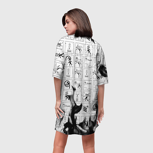 Женская длинная футболка Doom x portal fire / 3D-принт – фото 4