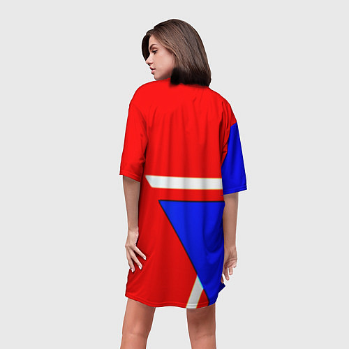 Женская длинная футболка Doom star geometry / 3D-принт – фото 4