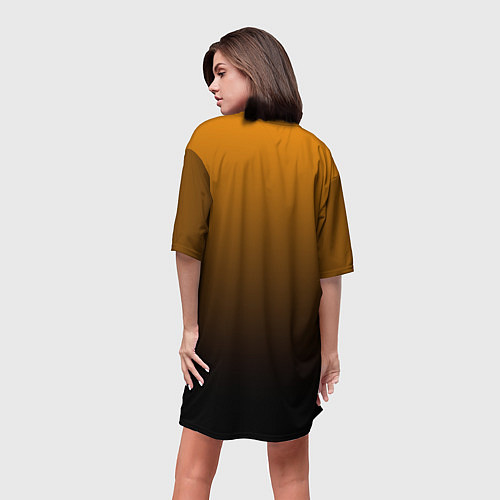 Женская длинная футболка Orange gradient / 3D-принт – фото 4