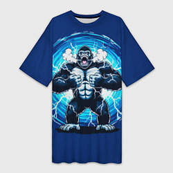 Женская длинная футболка Горилла показывает свою силу