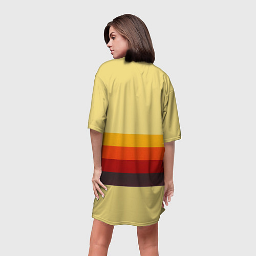 Женская длинная футболка Диско поцелуй поп-арт 1970-е / 3D-принт – фото 4