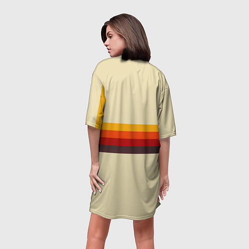 Женская длинная футболка Ретро автобус ЗИЛ поп-арт / 3D-принт – фото 4