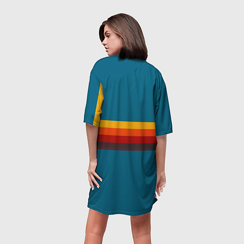 Женская длинная футболка Ретро автобус ЗИЛ 156 поп-арт / 3D-принт – фото 4