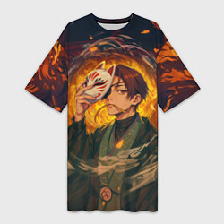 Футболка женская длинная Хаято Суо - Ветролом, цвет: 3D-принт